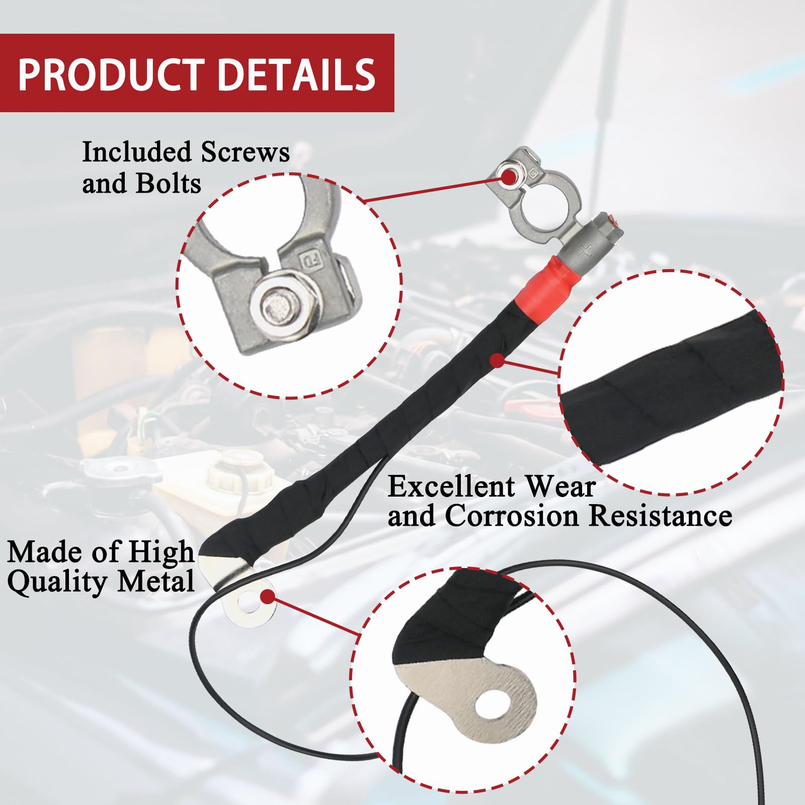 TQPONLY battery cable connector hood end ensures reliable under-hood power