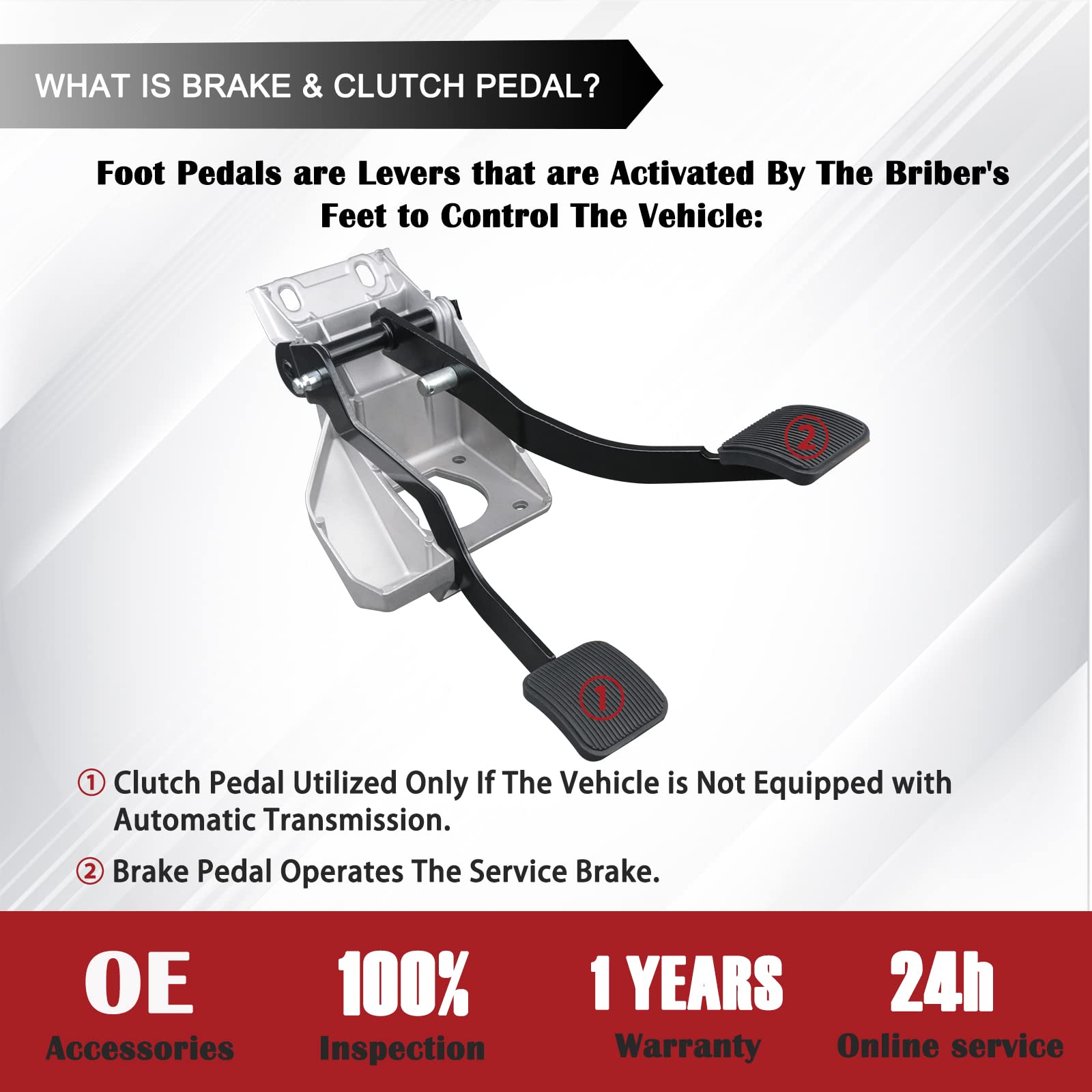 TQPONLY top view of brake clutch pedal bracket emphasizing solid metal build
