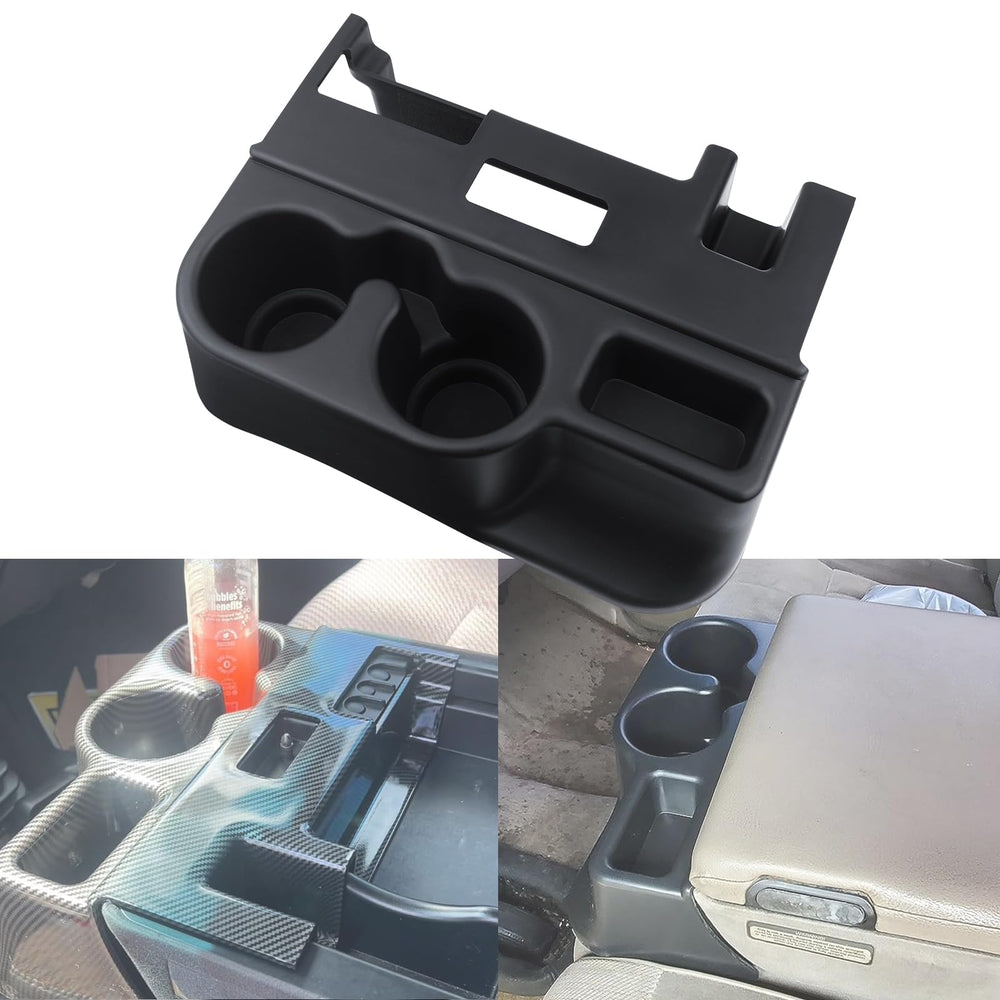 TQPONLY center console cup holder attachment adds an extra drink holder for Dodge Ram.