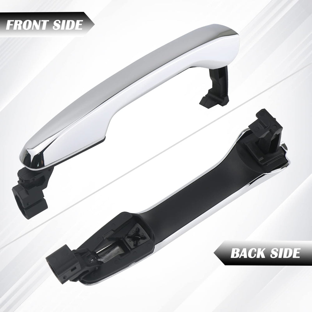 TQPONLY chrome door handle assembly offers durable plastic construction and lasting shine.
