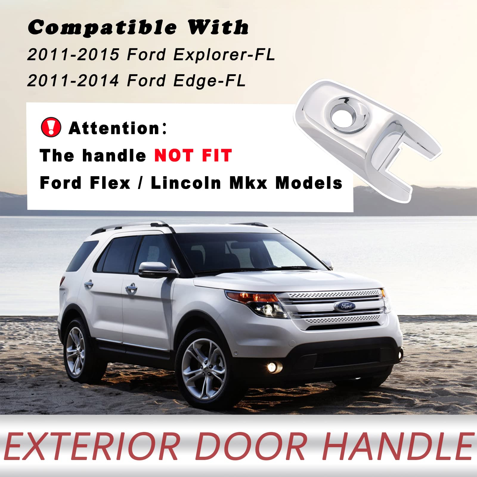 TQPONLY chrome exterior door handle on the front driver side enables easy installation.