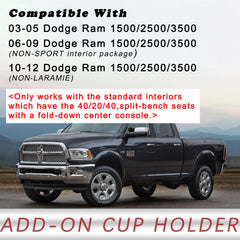 TQPONLY Dodge Ram cupholder attachment for center console fits 2003-2012 Ram models.