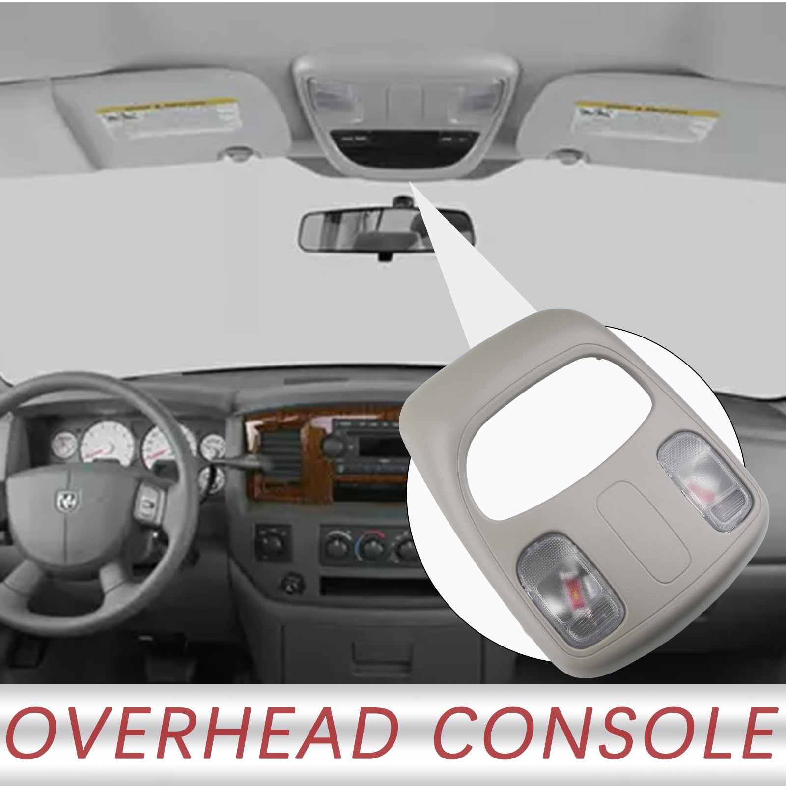 TQPONLY Dodge Ram interior light assembly provides a durable, direct replacement.