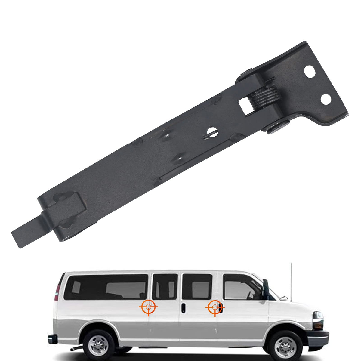 TQPONLY passenger-side door check strap improves hinge feel on Chevy Express and GMC Savana.