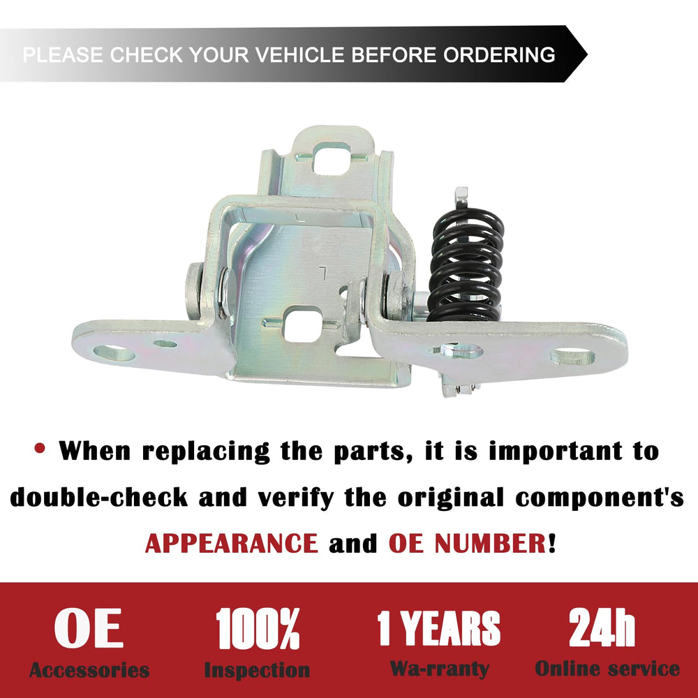 TQPONLY easy-install door hinge kit enables quick replacement.