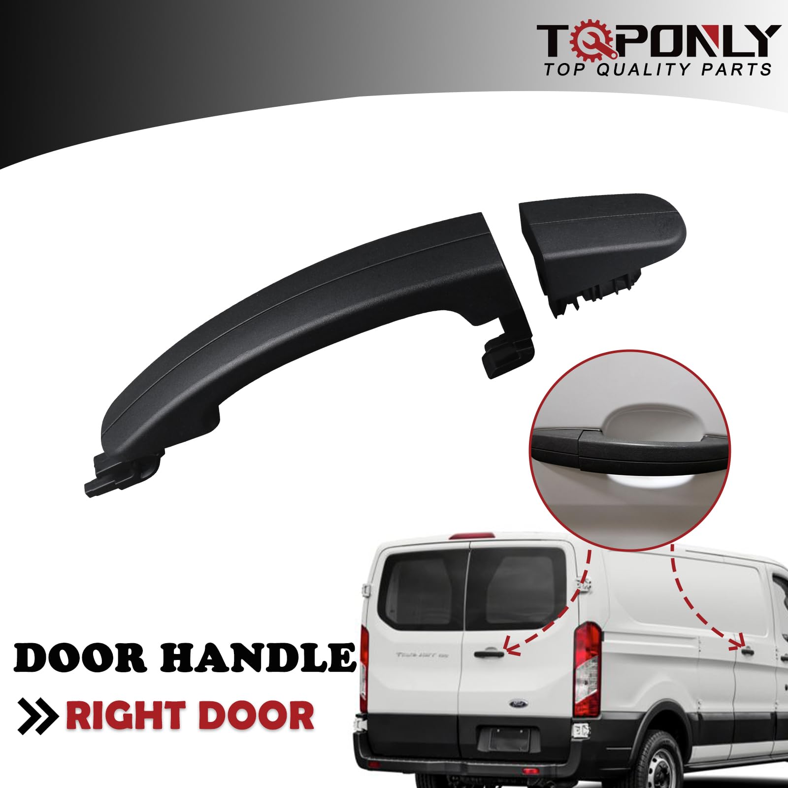 TQPONLY exterior right cargo door handle enhances security and quick entry on deliveries
