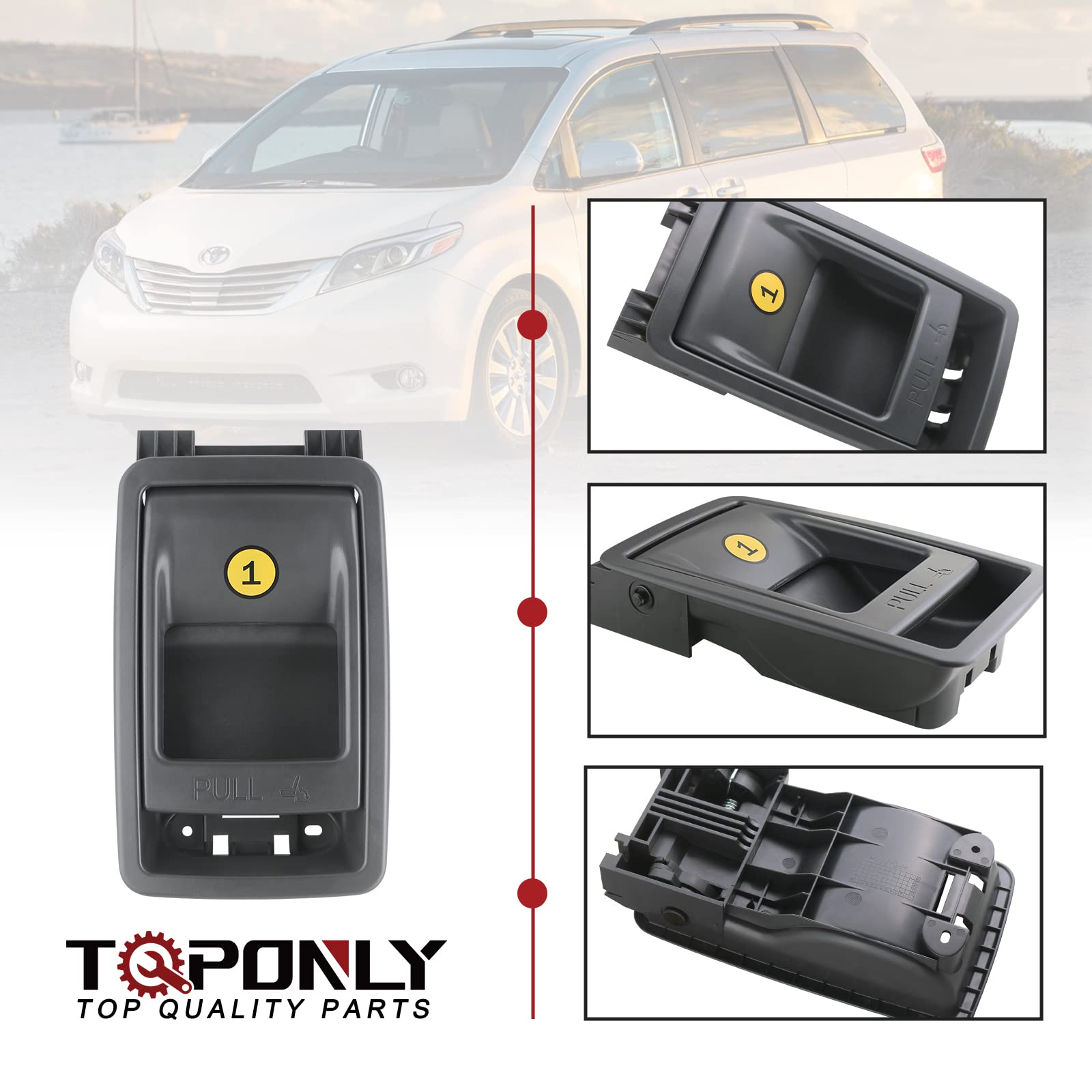 TQPONLY gray seat handle for 2011-2020 Sienna installation