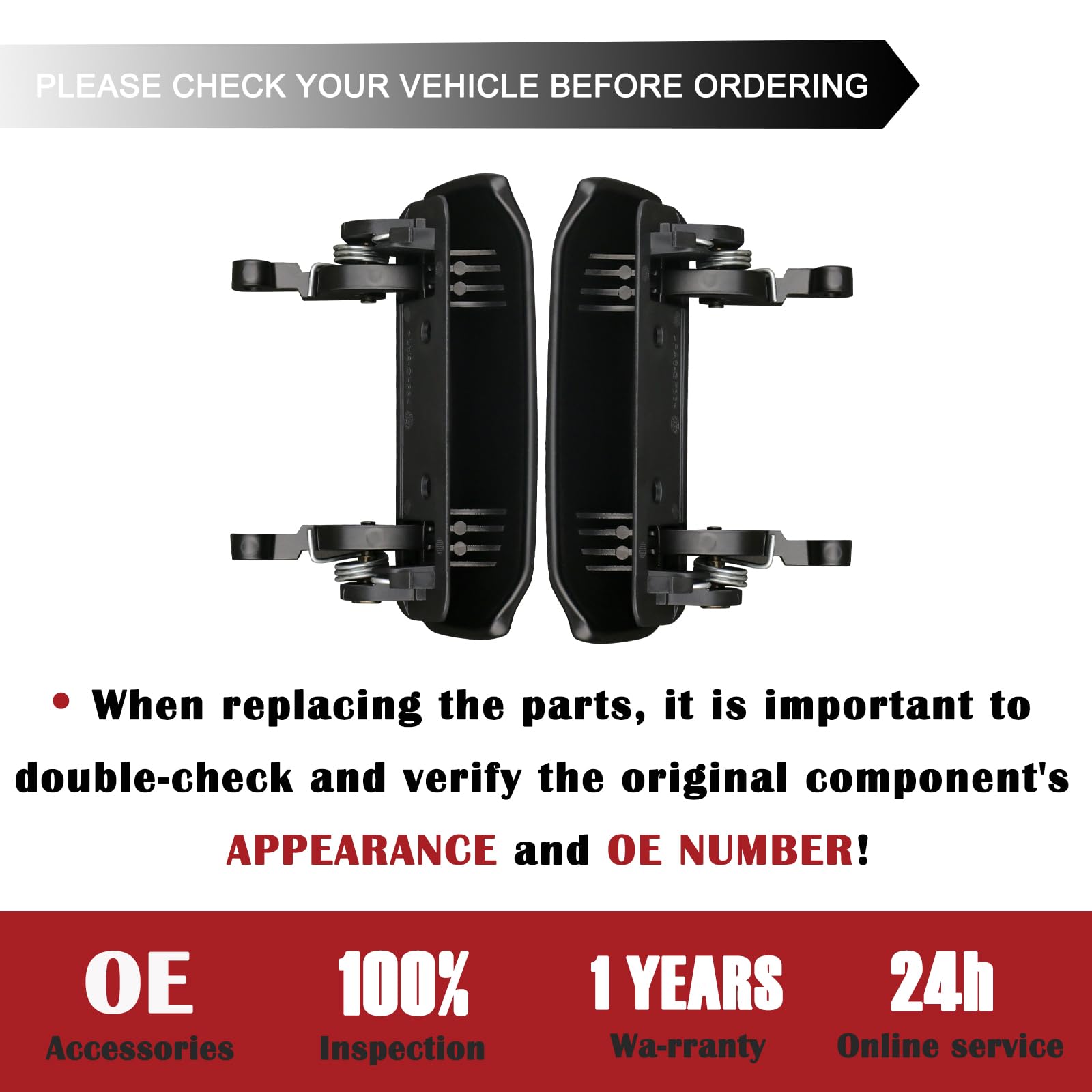 TQPONLY exterior door handle installation angle close-up