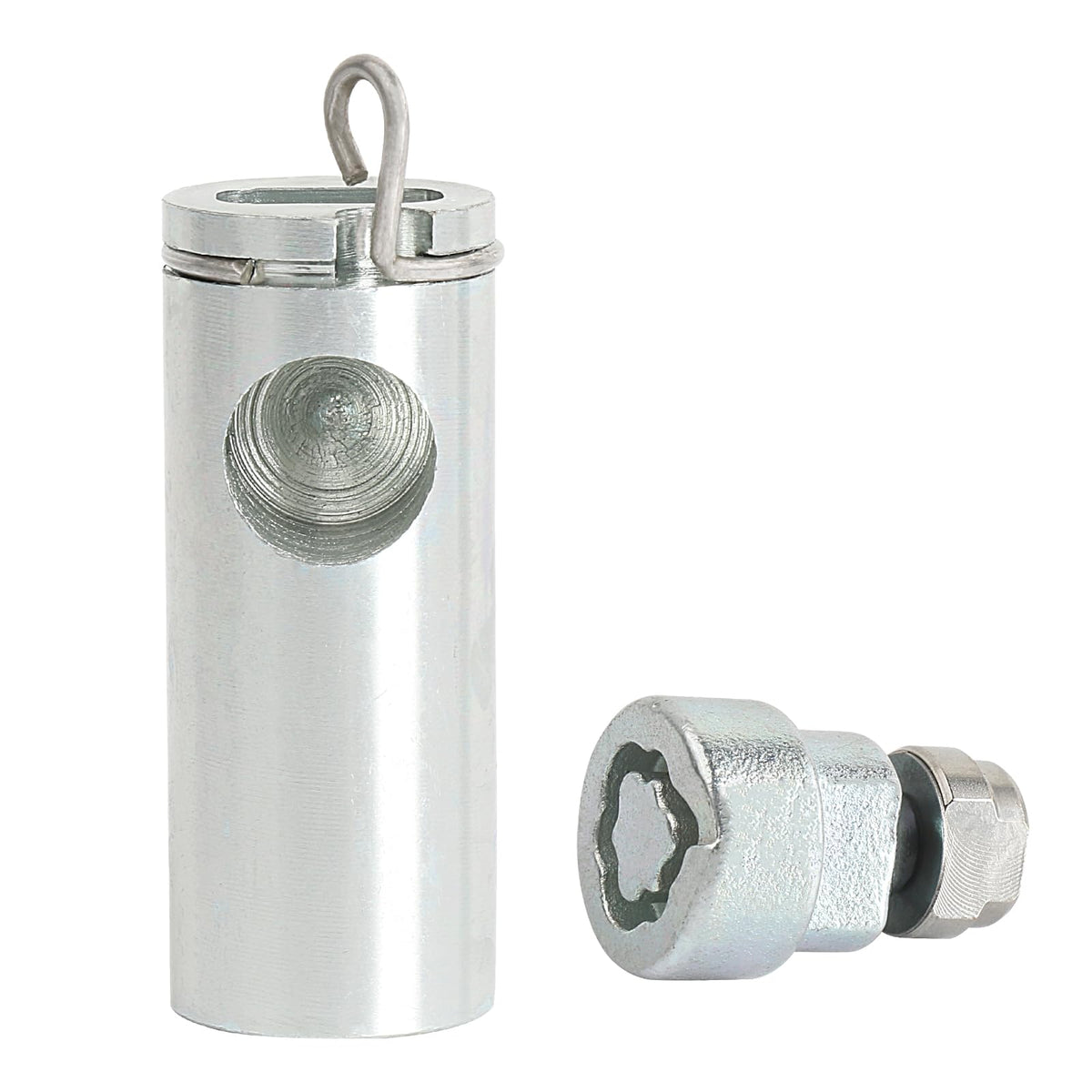 TQPONLY spare tire lock assembly front view for enhanced anti-theft protection.