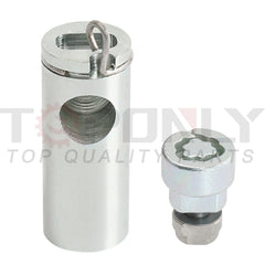TQPONLY lock installed on under-vehicle carrier demonstrates secure, tool-ready design.