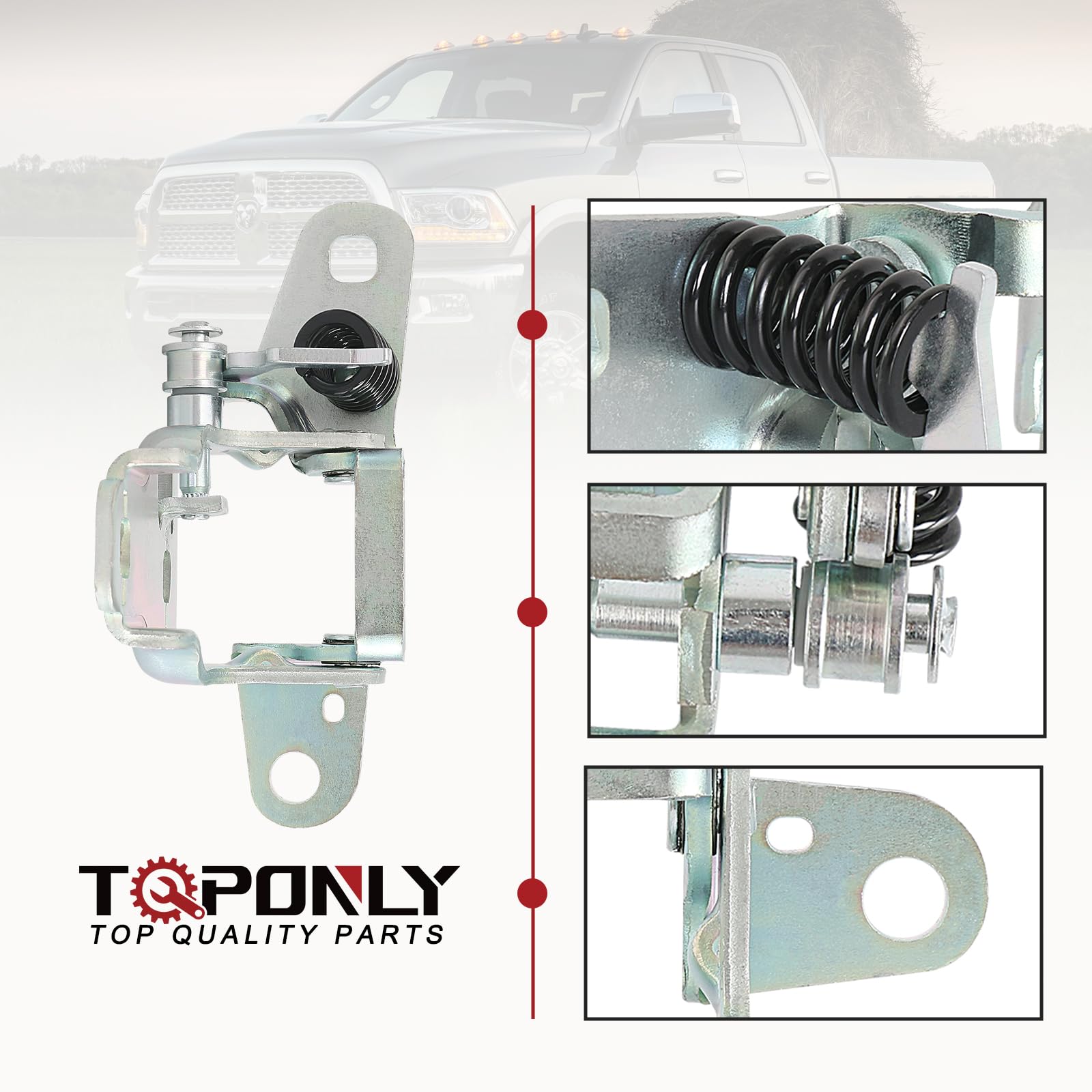 TQPONLY steel hinge pivot pin adds long-lasting hinge performance.