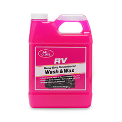 TR Gel Gloss RV Wash & Wax bottle pour showing easy application for streak-free RV cleaning