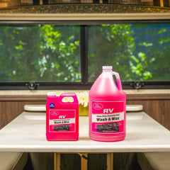 TR Gel Gloss RV Wash & Wax after-use look that resists water spots with neutral formula