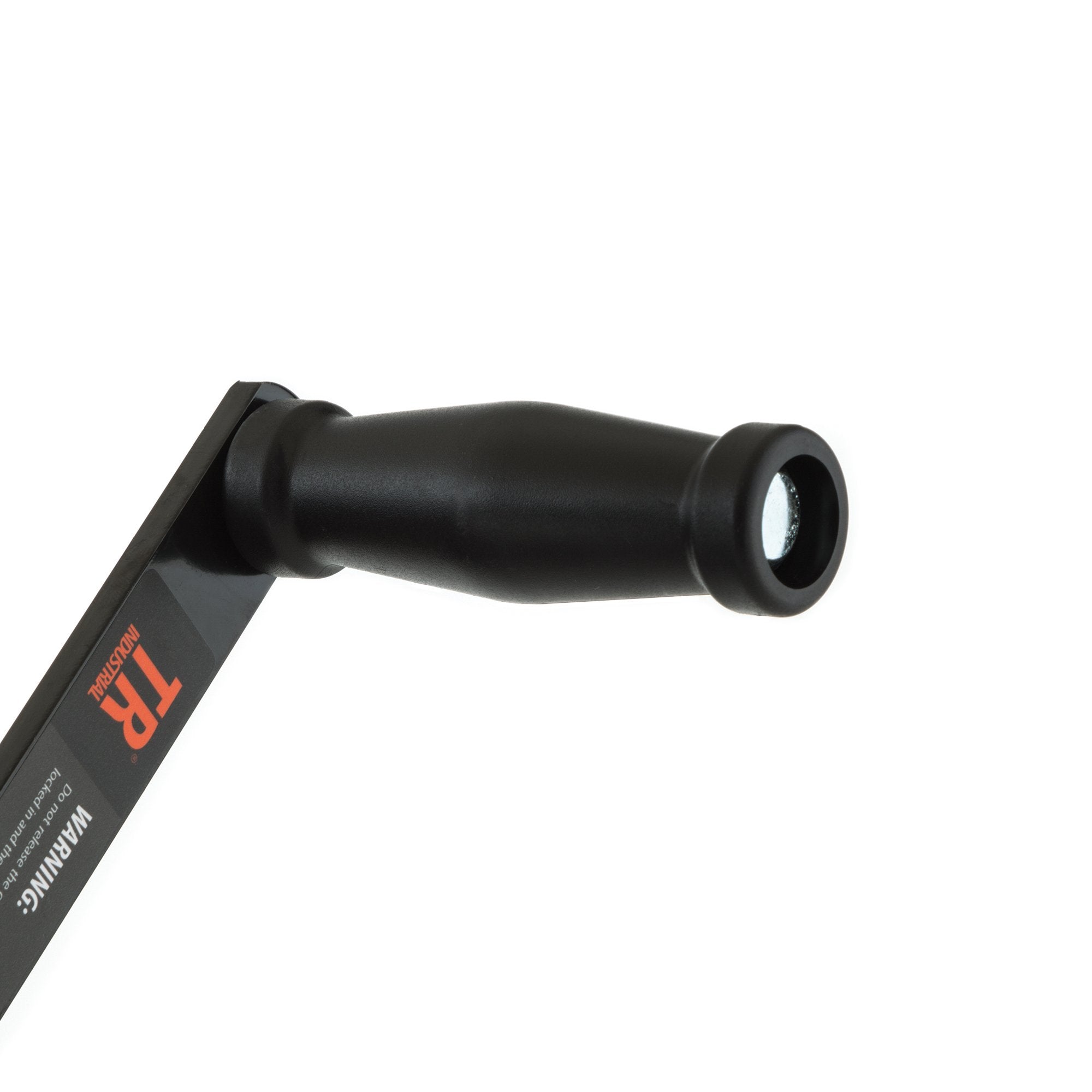 TR Industrial winch drum and handle ready for mounting on a trailer.