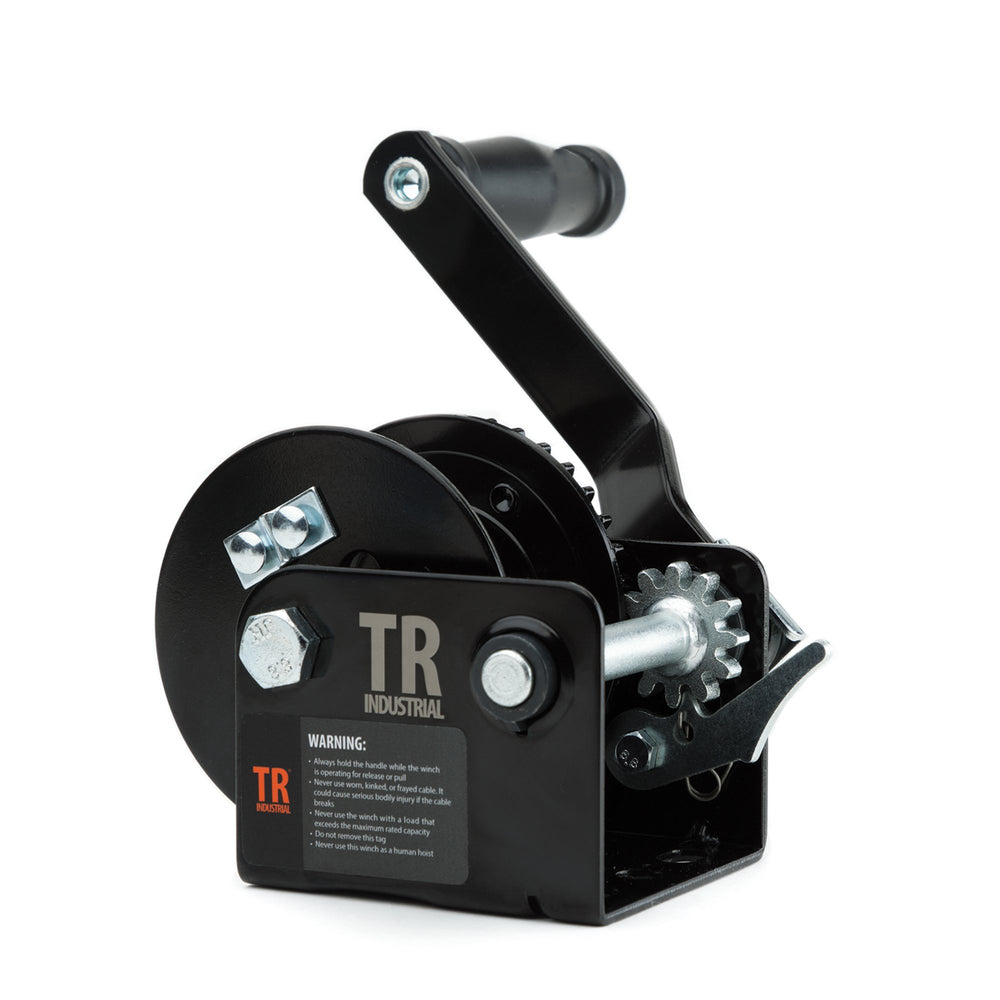 TR Industrial trailer winch frame showing rugged all-steel construction for durability.