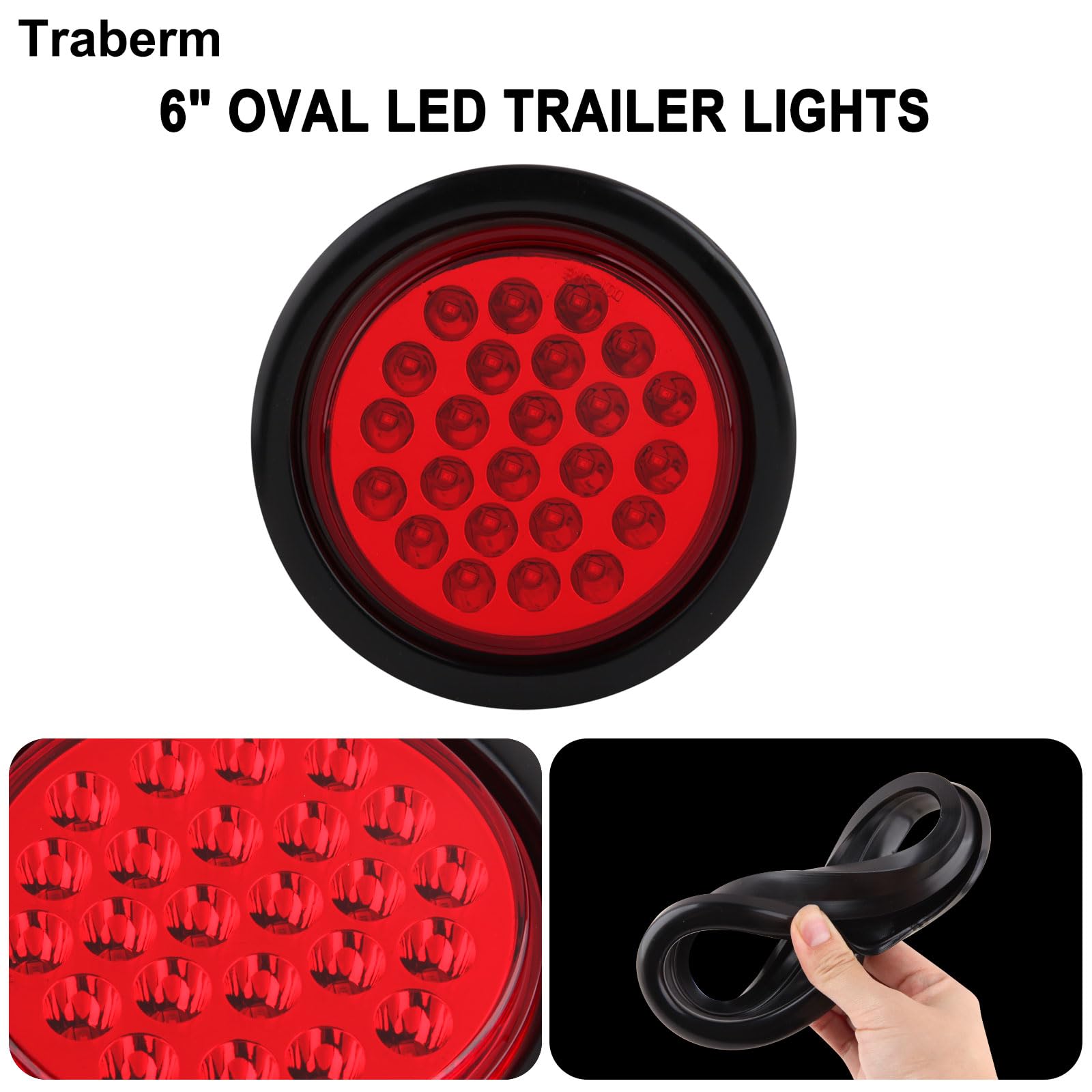 Traberm 24-LED trailer light detail delivering bright efficiency.