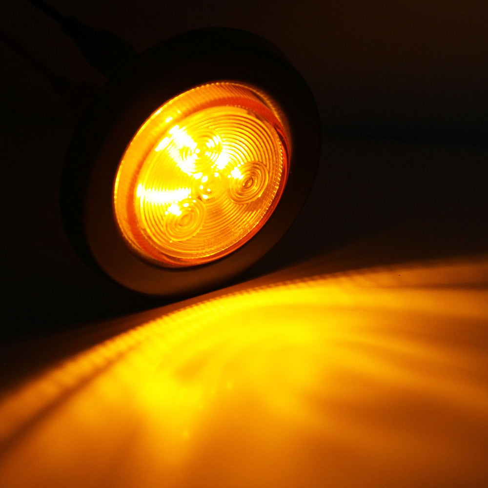 Traberm 2in amber LED trailer marker with grommets and pigtails for easy install