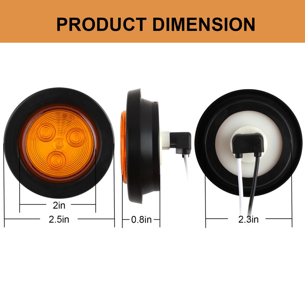 Traberm four-bead high-brightness amber LED light ideal as side marker or clearance