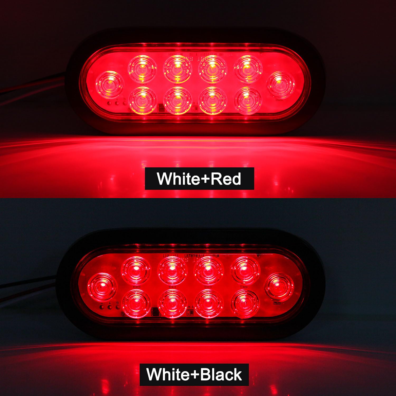 Traberm 6-inch oval LED tail light close-up highlights high-visibility LEDs for safer signaling.