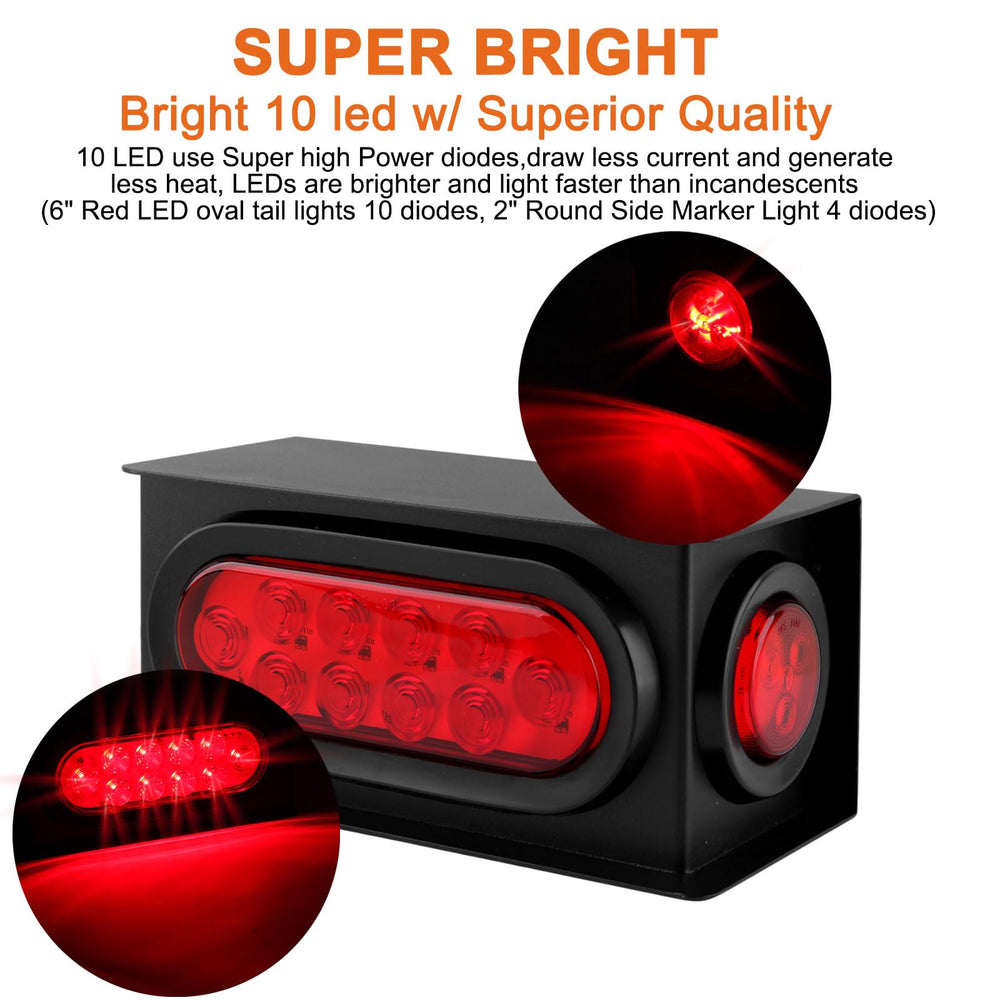 Traberm 6-inch oval LED tail light for enhanced night visibility.