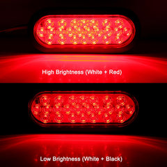 Traberm 6in oval LED tail light shows bright brake and turn signals for safer towing.