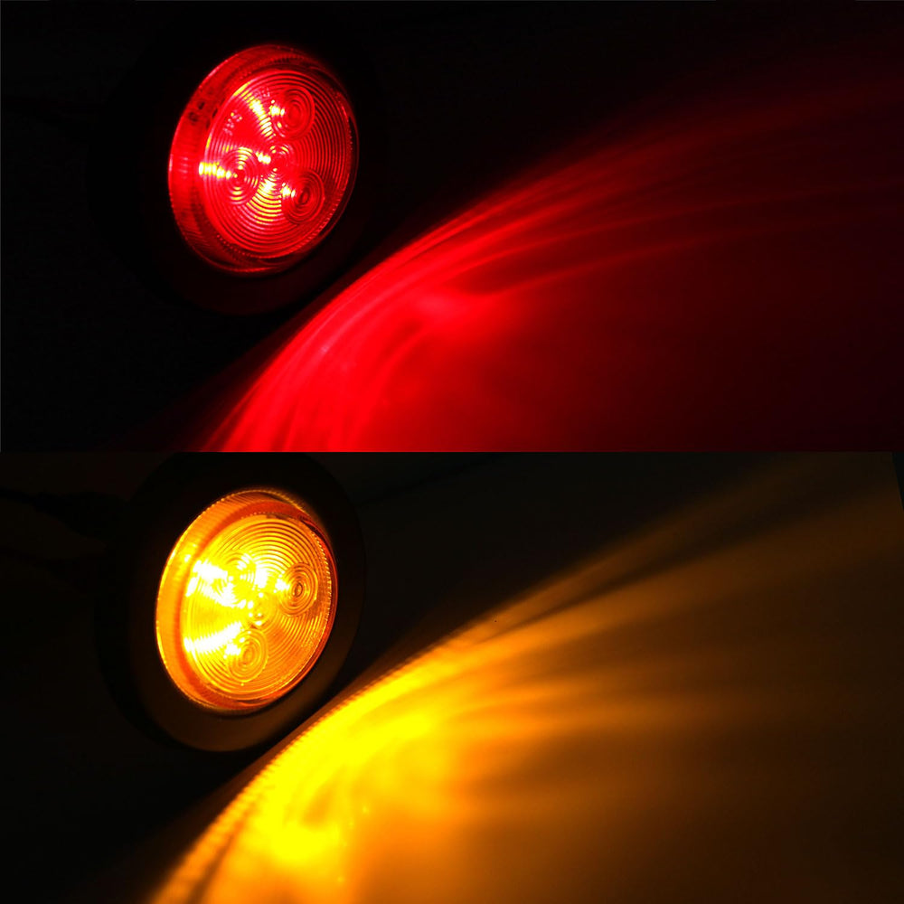 Traberm red 2-inch round LED marker adds clear clearance signaling.