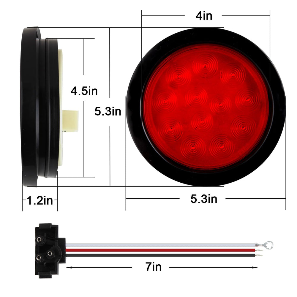 Traberm round trailer light wiring with 3-prong pigtails enables simple installation.
