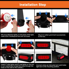 Traberm rubber gaskets ensure secure, weatherproof mounting for trailer lights.