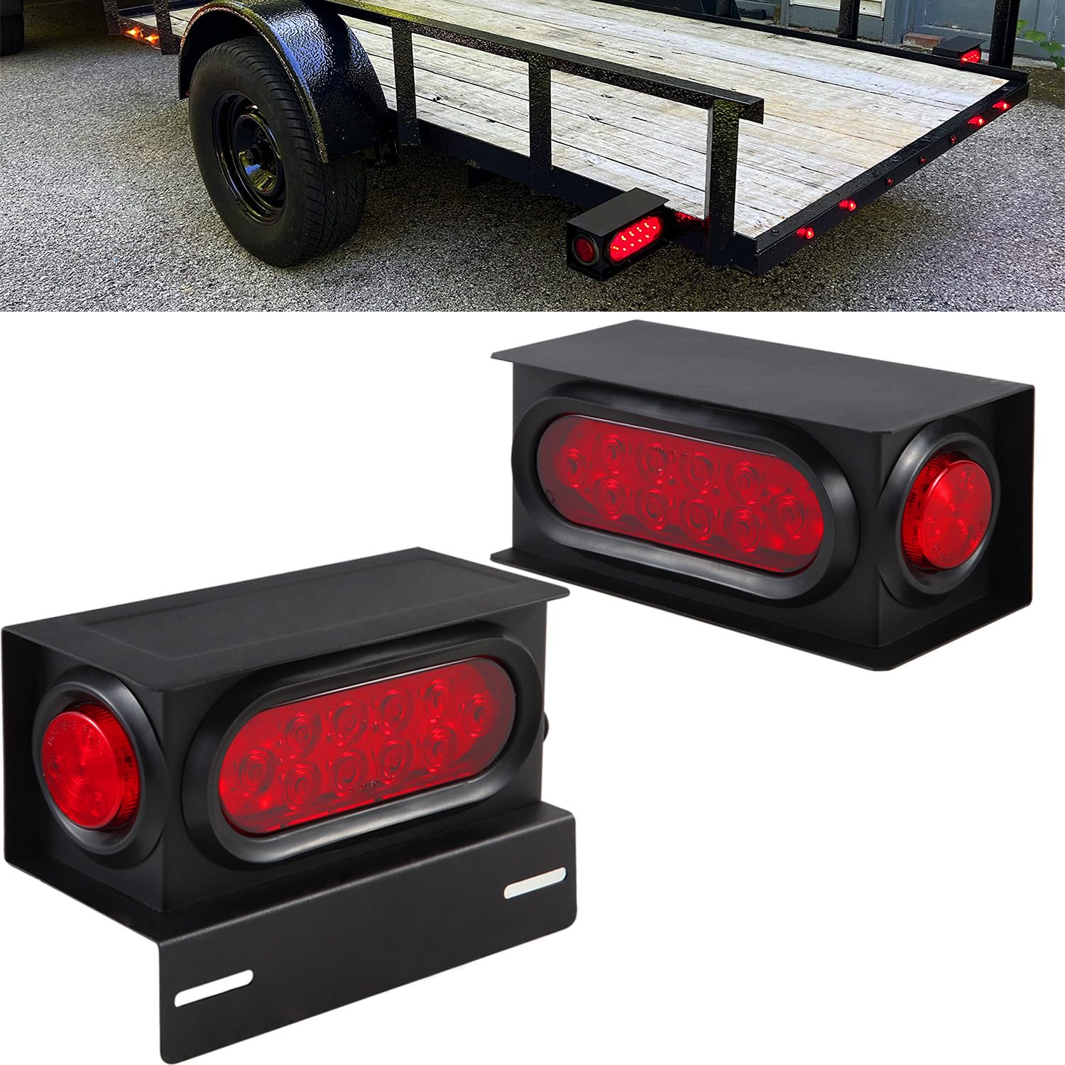 Traberm trailer light box assembly with welded steel housing for rugged durability.