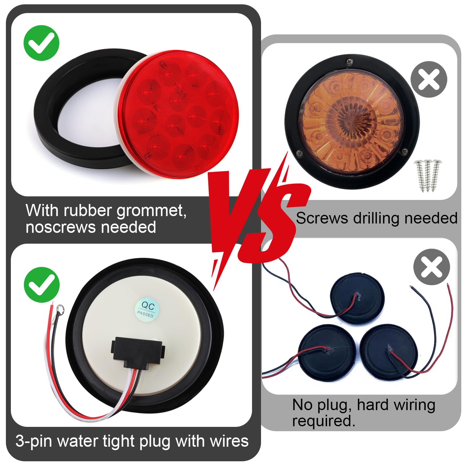 Traberm versatile LED tail light fits many vehicles like boats and trucks.