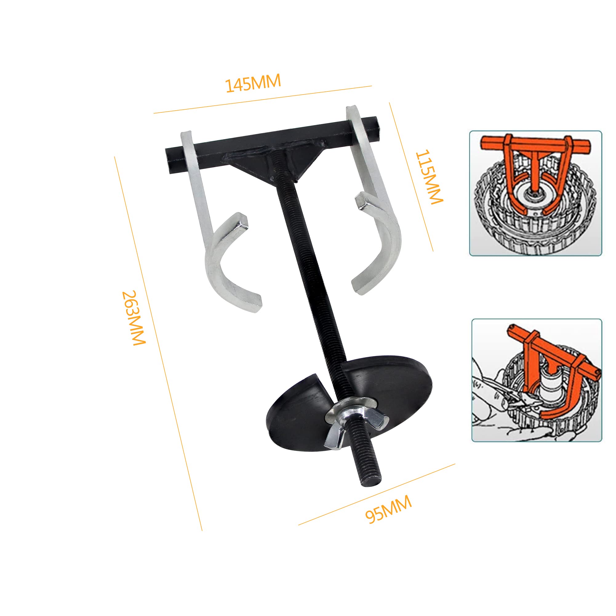 TradeINArt 2 Legs clutch-spring-compressor in use eases snap ring removal.