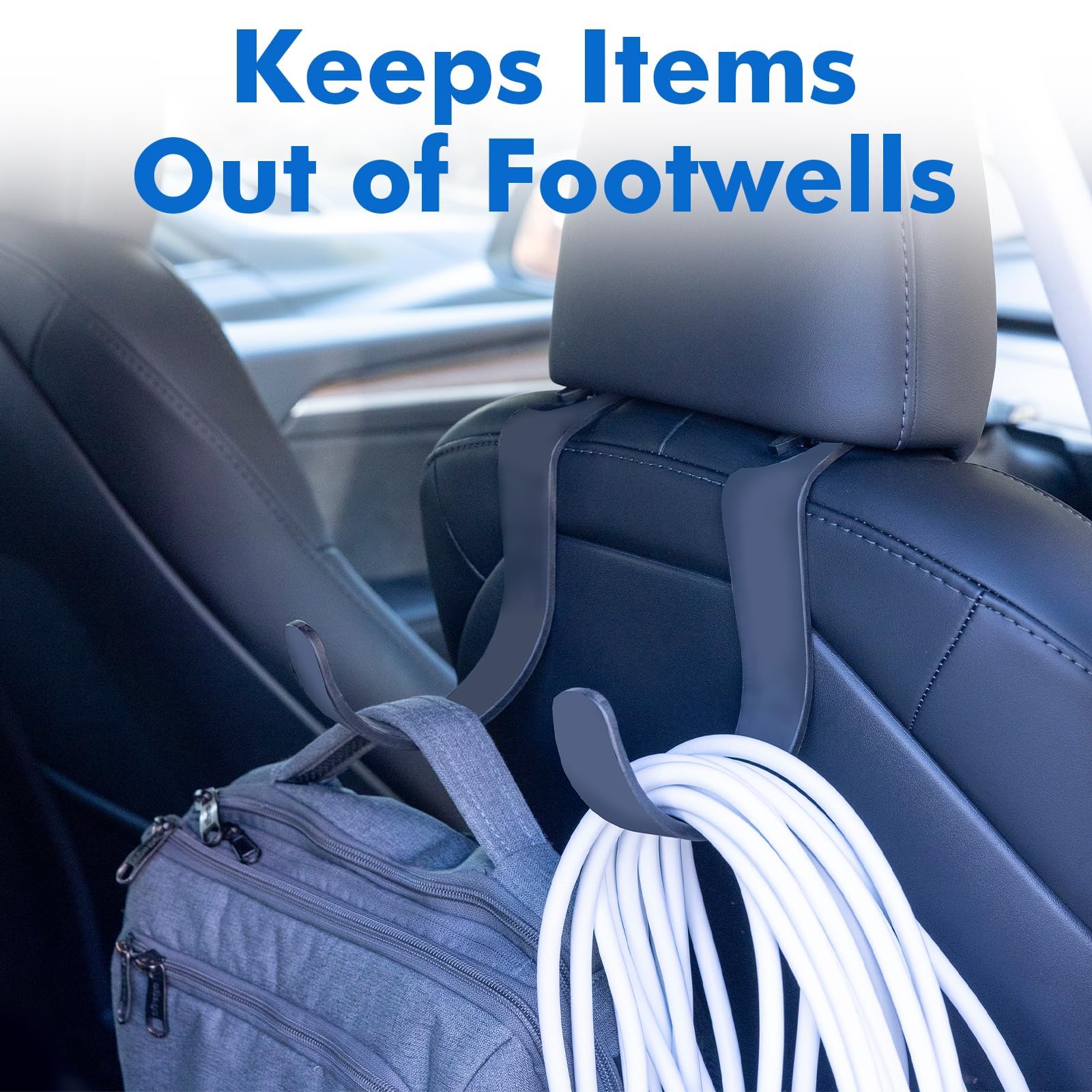 Travel Depot organizer hooks maintain a tidy cabin during long drives.