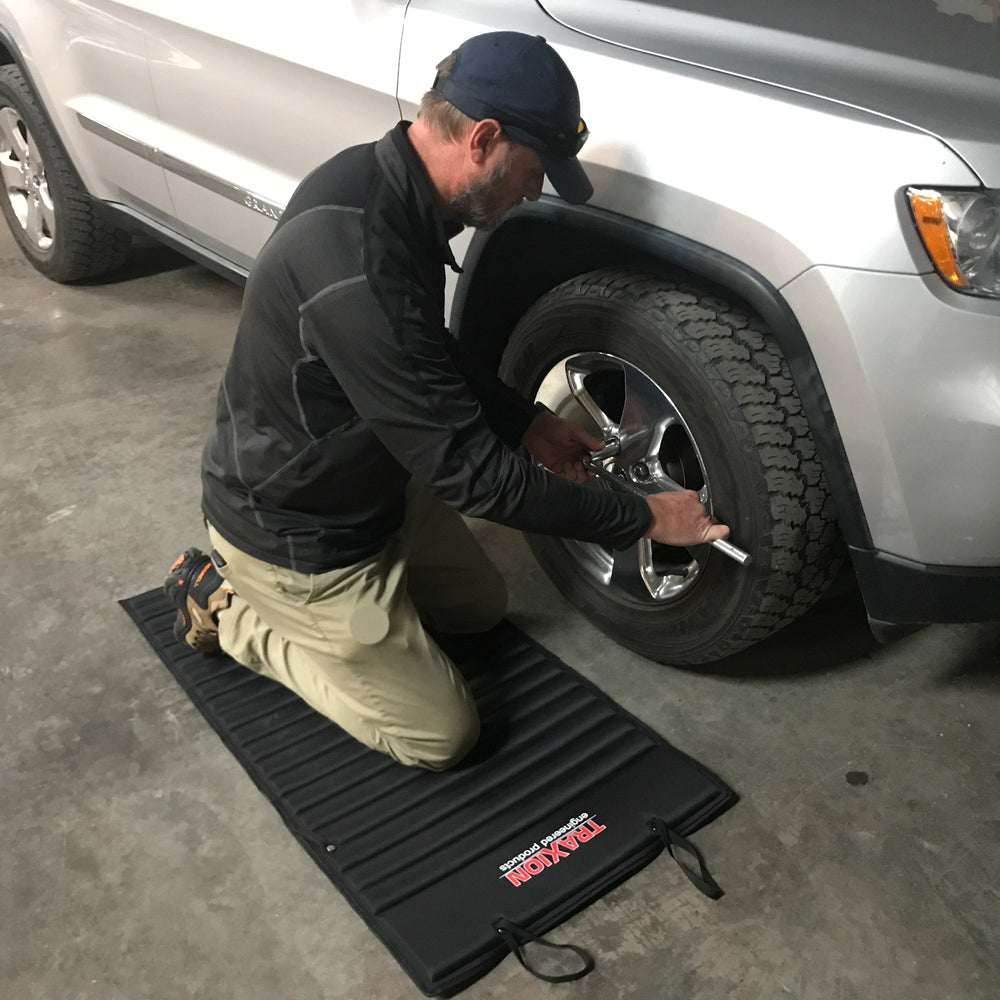 Traxion VersaMat durable canvas cover protects foam while you work.