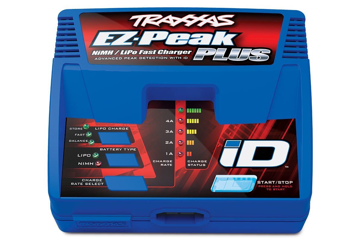 Traxxas EZ-Peak Plus recognizes iD batteries for quick, automatic charging.