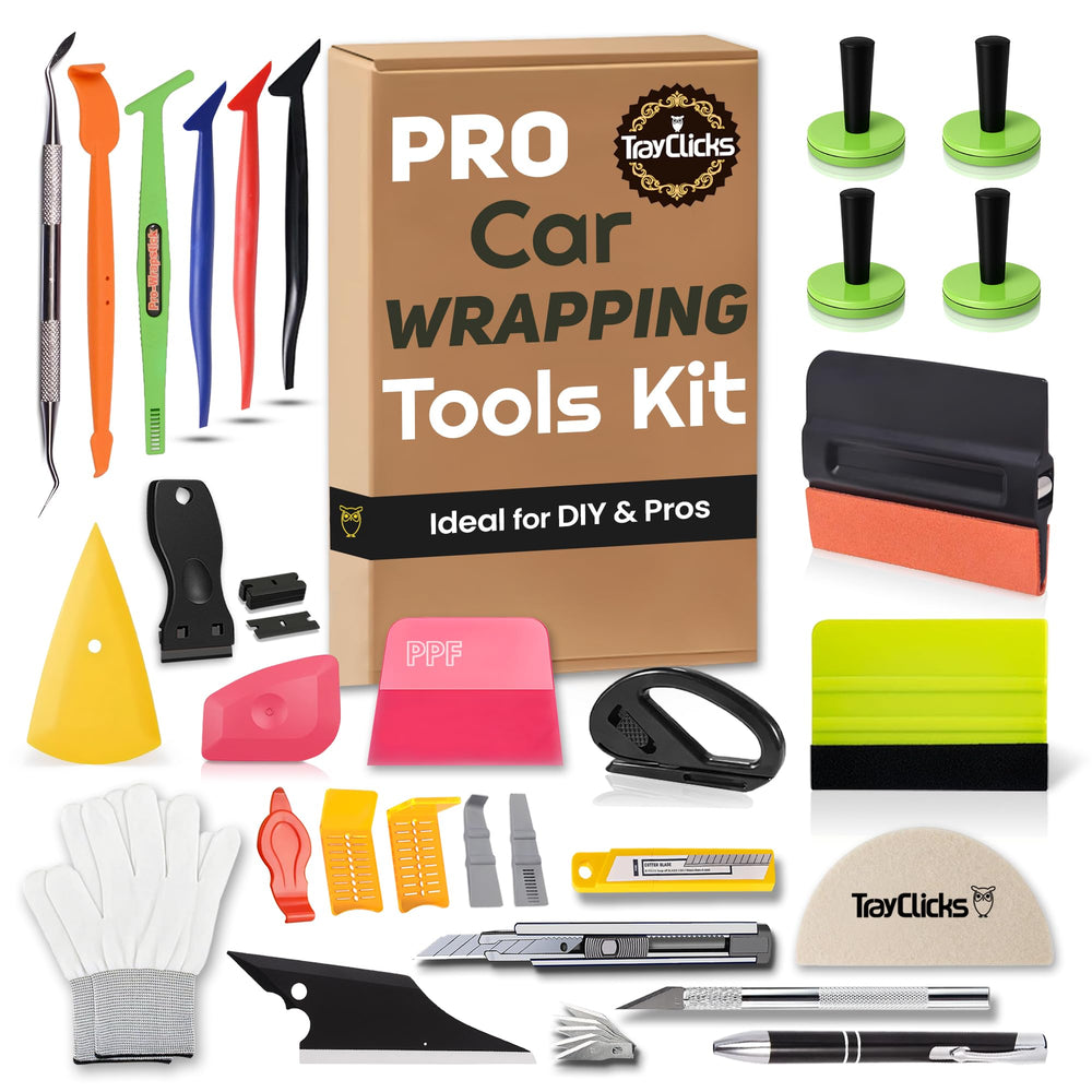 Trayclicks Vinyl Wrap Tool Kit overview with all-in-one wrap tools for pros and DIY