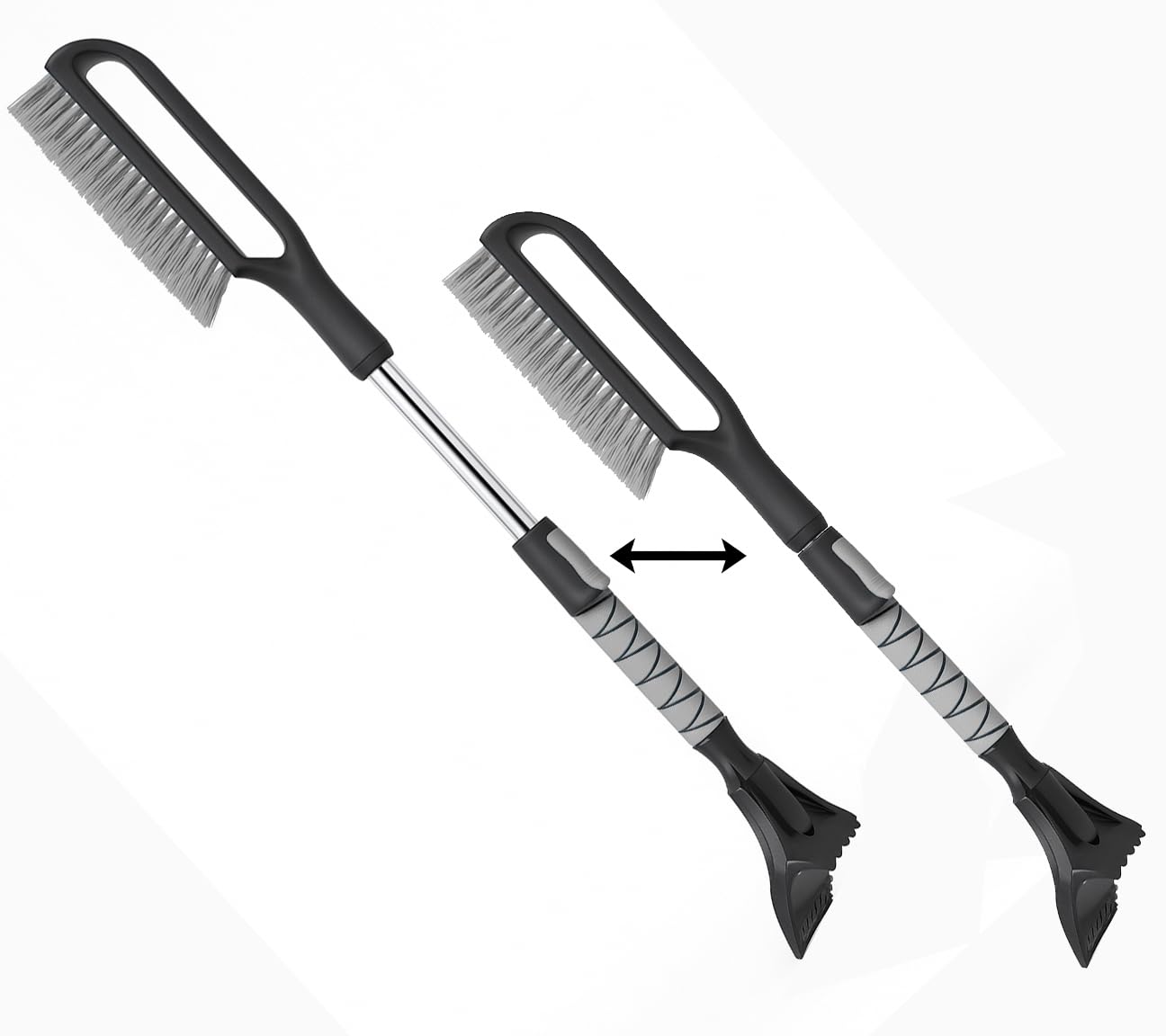 Trazon snow brush with 34.5-inch reach cleans windshields quickly