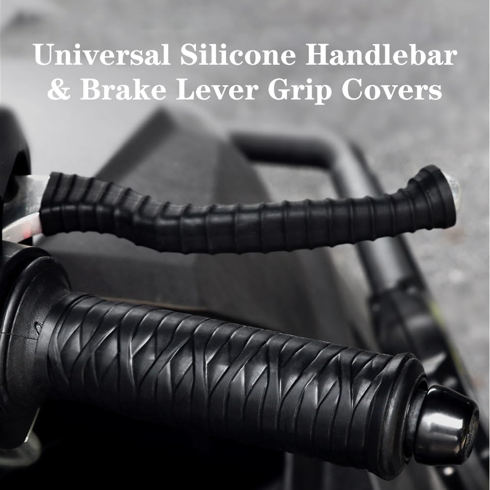 Treayes universal silicone handlebar cover top view highlights flexible fit