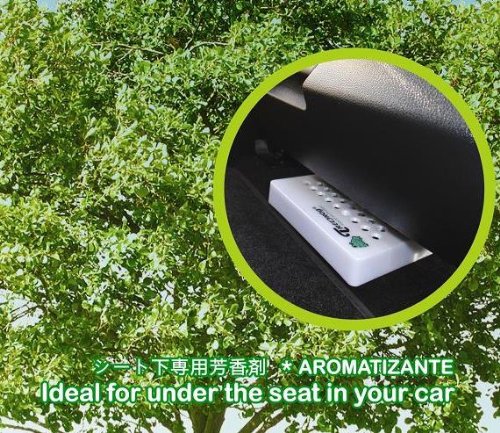 Treefrog Xtreme Black Squash placed under-seat for discreet freshness.