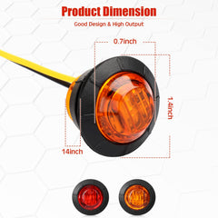 Treela red round marker light close-up, high-visibility signaling for trucks.