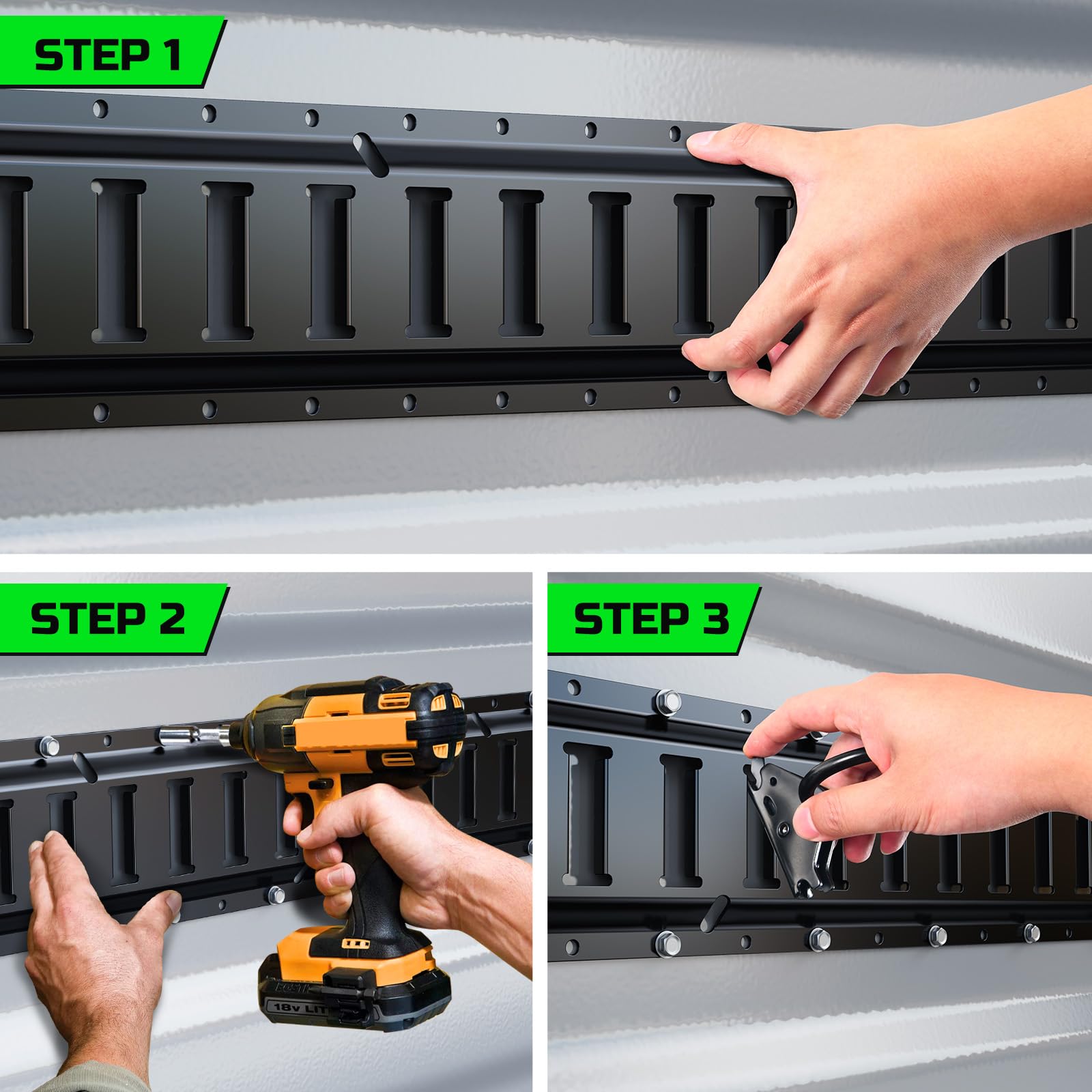 Trekassy system keeps tools organized in trailers and garages.