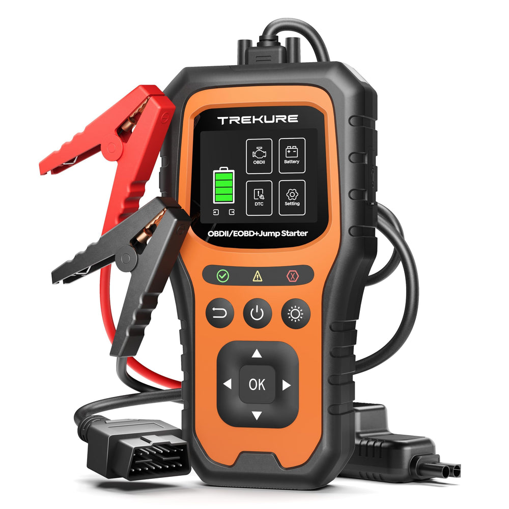 TREKURE battery jump starter with OBD2 scan for quick code checks