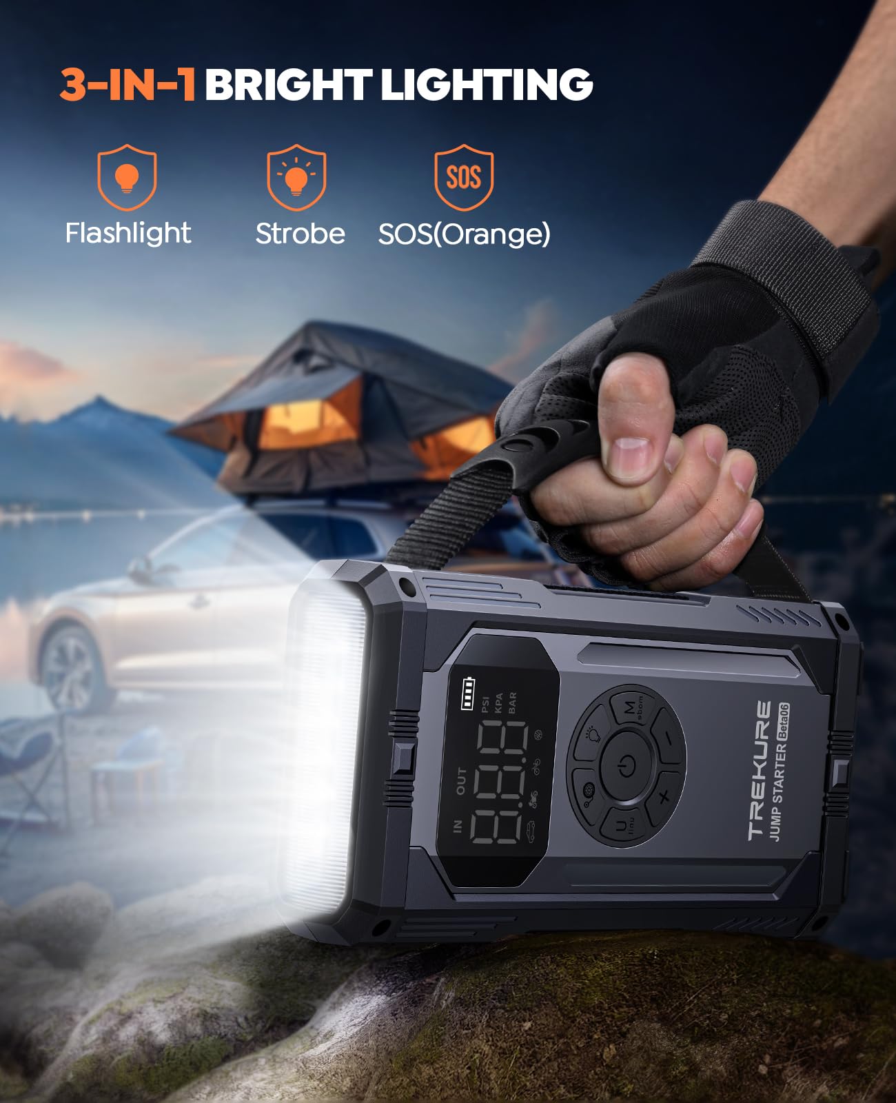 TREKURE 160W EC output powers 12V devices via cigarette lighter adapter