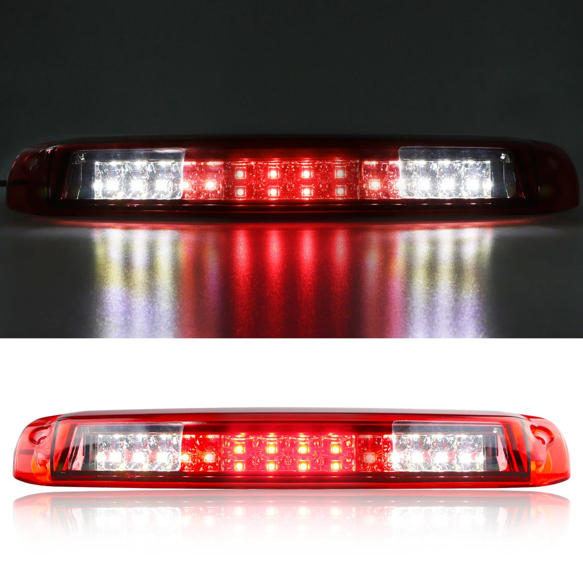 Tresound 3rd brake light installed on Silverado rear view for safer signaling