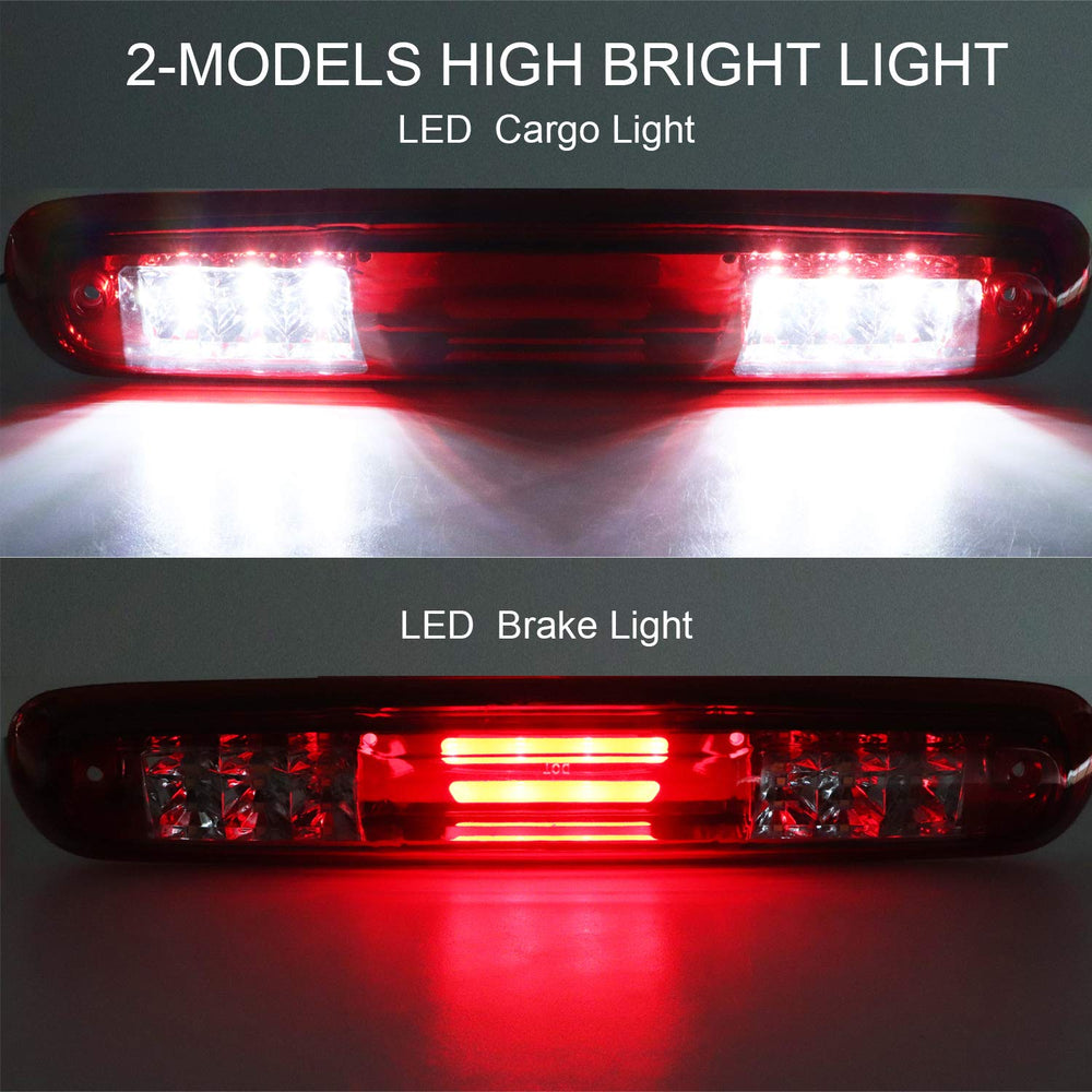 Tresound chrome housing red lens 3D LED bar brightens rear signal with premium look.