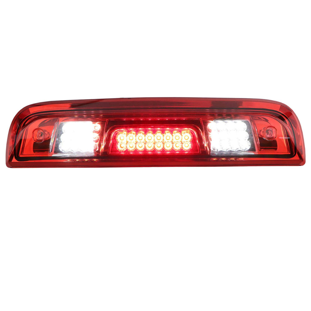 Tresound LED third brake light for Chevy Silverado with red lens and chrome housing enhances rear visibility.