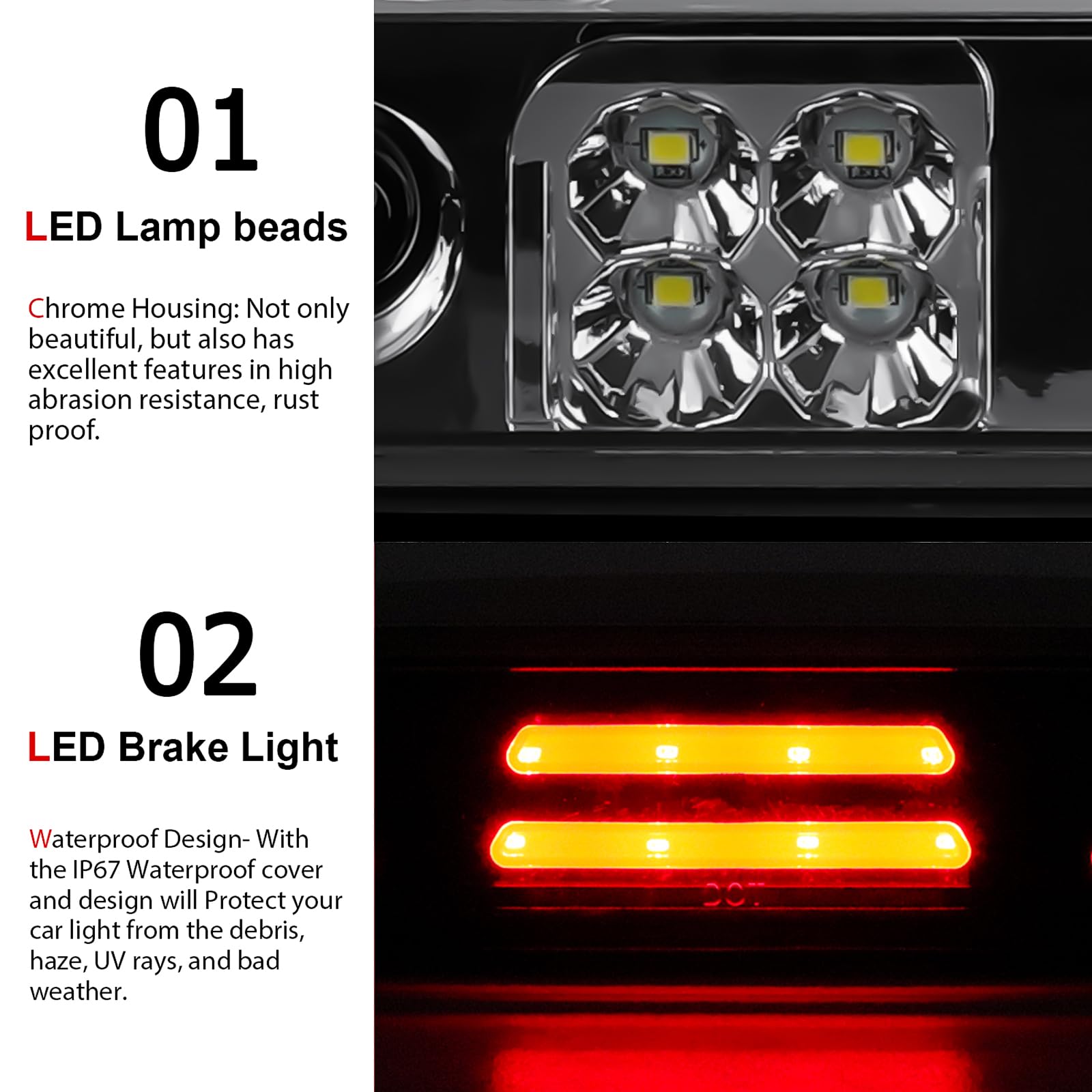 Tresound rear high-mount stop lamp in silver for bold rear signal