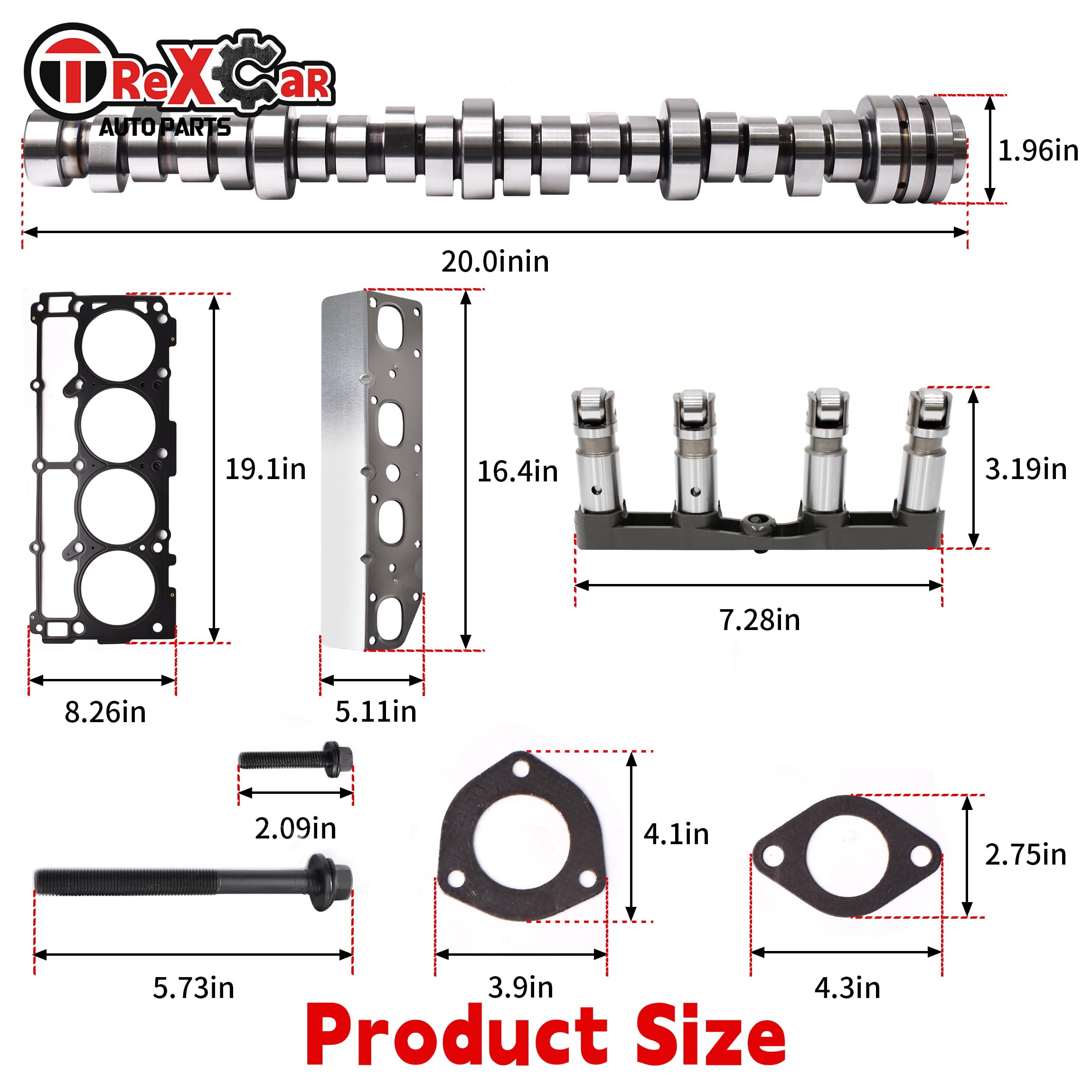 TREXCAR 5.7L V8 exhaust bolts pack for secure headers