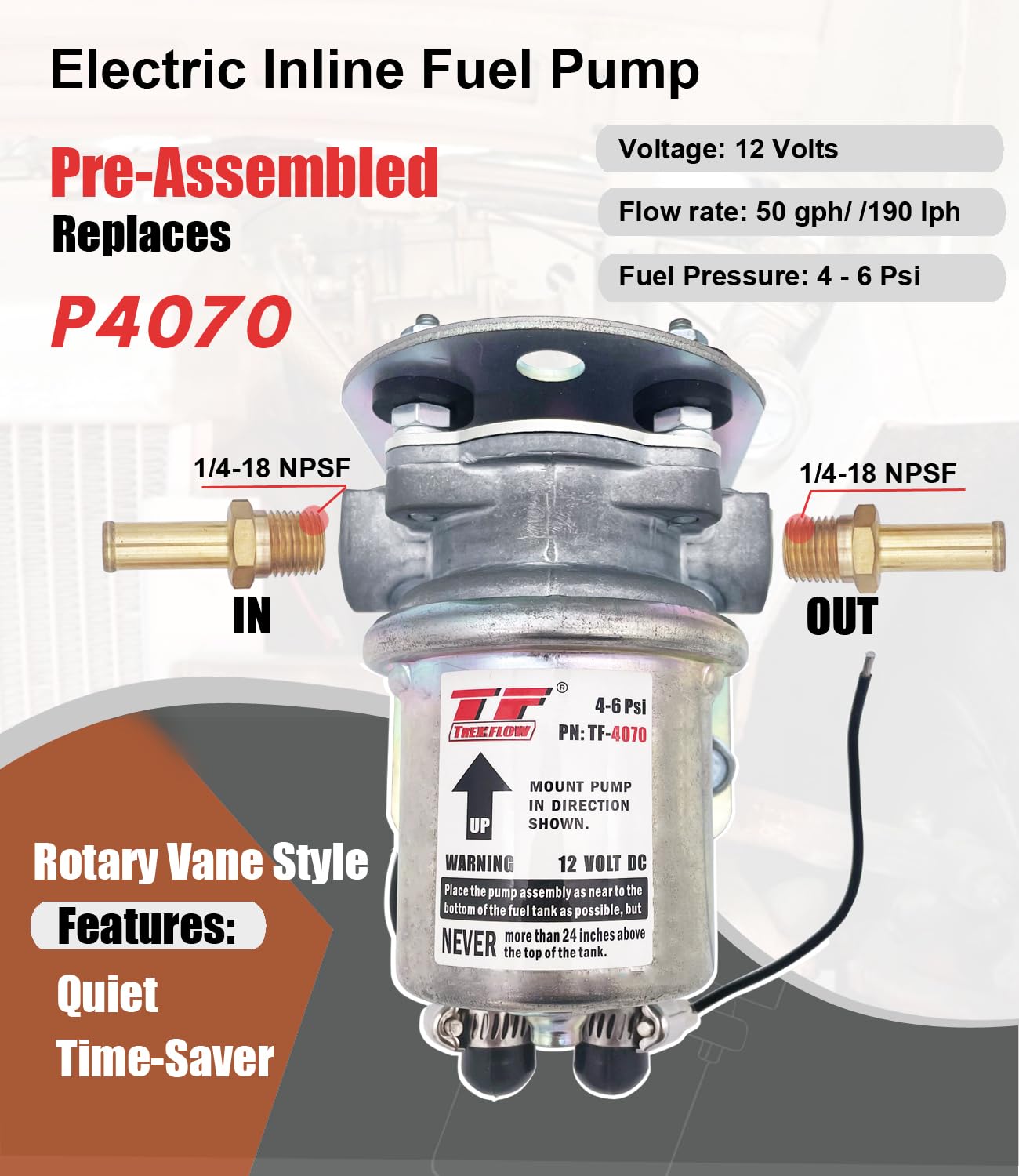 Internal pressure-regulating valve and 4-6 psi output for consistent delivery.