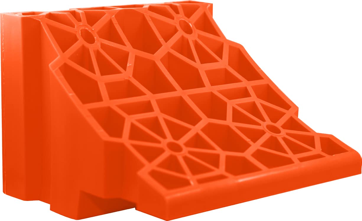 Tri-Lynx Lynx Stop N Chock 2-pack side view demonstrates quick placement for leveling.