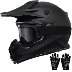Triangle adult dirt bike helmet front view with DOT safety certification for off-road protection.